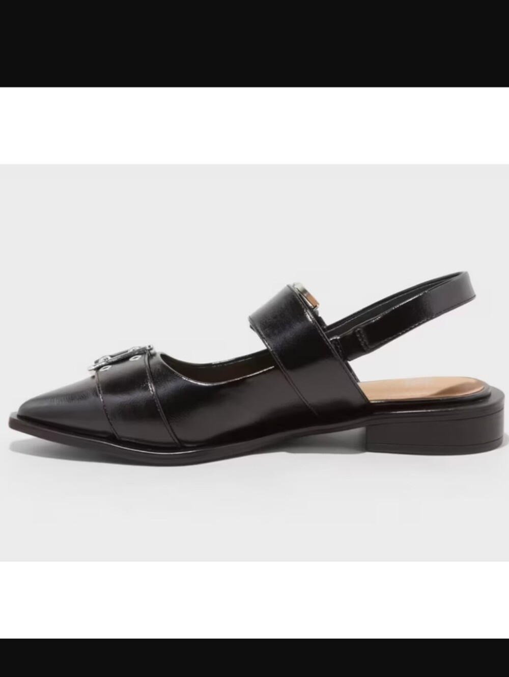 New w/Tags Wild Fable Peyton Vegan Leather Double Buckle Slingback Flats - Picture 3 of 6